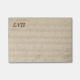 Klavier-Manuskript-Monogramm Beethovens Post-it Klebezettel