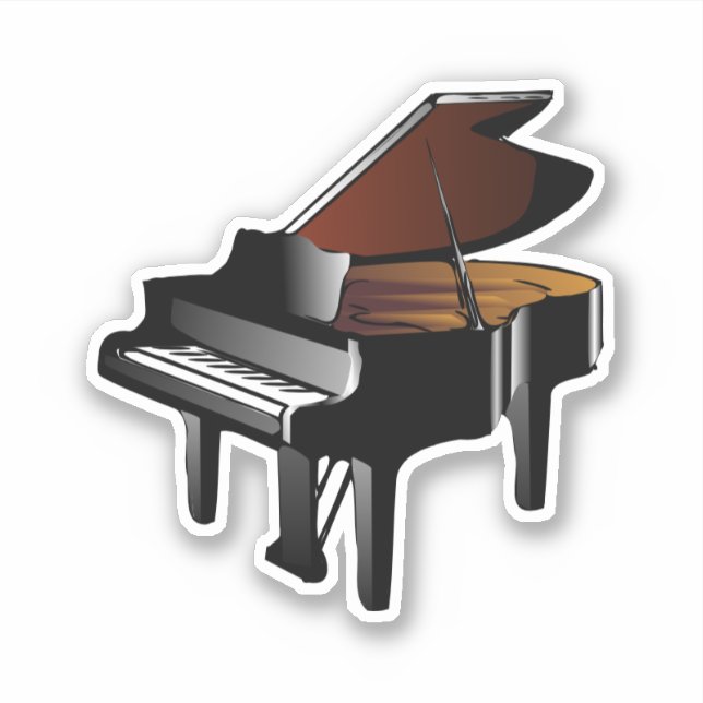 Klavier...Musik, Musik, Musik Aufkleber (Vorderseite)