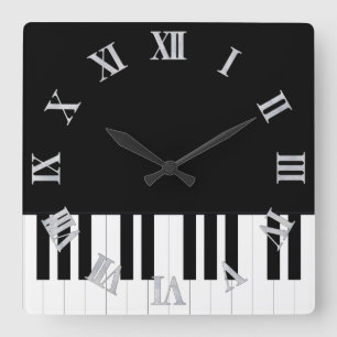 KLAVIER-MUSIK QUADRATISCHE WANDUHR