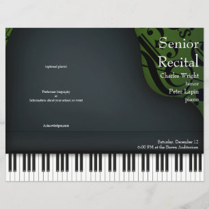 Klavier oder Vokalaufzeichnung Grünes gefaltetes P