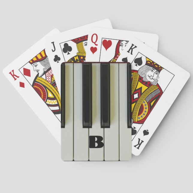 Klavier-Schlüssel mit kundenspezifischer Initiale Spielkarten (Rückseite)