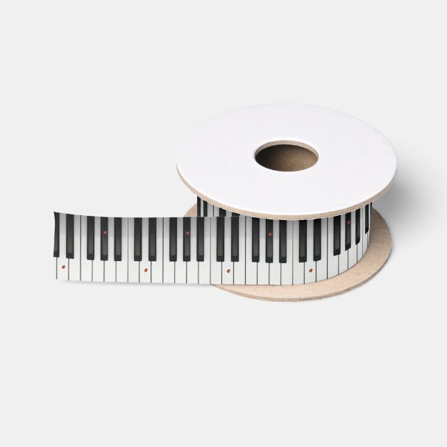 Klavier-Schlüssel mit Marienkäfern Satinband (Spule)