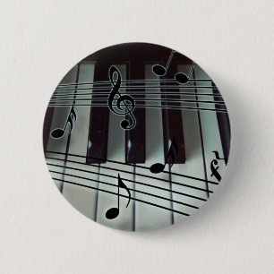 Klavier-Schlüssel und Musiknoten Button