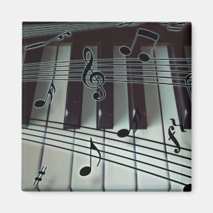 Klavier-Schlüssel und Musiknoten Magnet