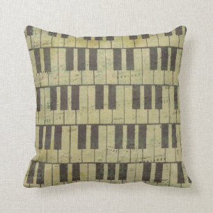 Klavier-SchlüsselMusiknotethrow-Kissen 16" x 16" Kissen