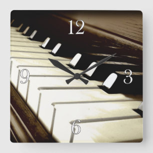 Klavier spielt Musik Lover's Wall Clock Quadratische Wanduhr