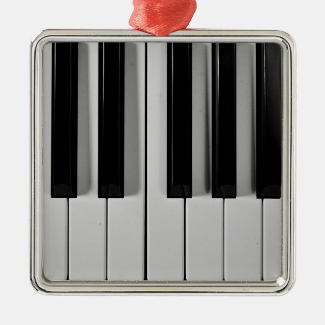 Klavier-Tastatur-kundenspezifische Silbernes Ornament (Vorne)