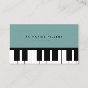 Klavier-Tastatur-Minimalistische blaue Visitenkarte