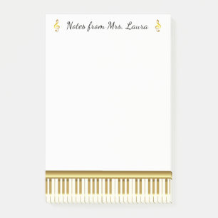Klavier-Tastatur-Musikinstrument-Gold für Post-it Klebezettel