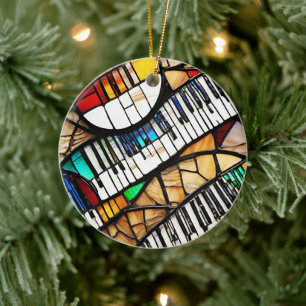 Klavier-Tastatur-Musikinstrument Keramik Ornament
