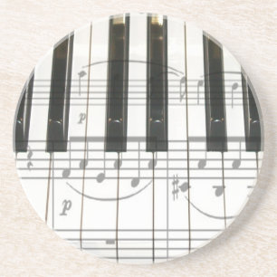 Klavier-Tastatur und Musiknoten Getränkeuntersetzer