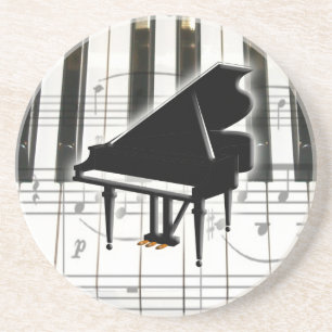 Klavier-Tastatur und Musiknoten Getränkeuntersetzer