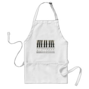 Klavier-Tastatur und Musiknoten Schürze