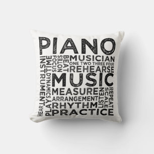 Klavier-Typografie Kissen