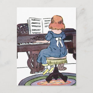 Klavier üben postkarte