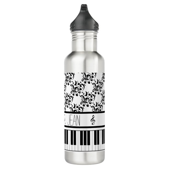 Klavier und Musiknote Edelstahlflasche (Rechts)