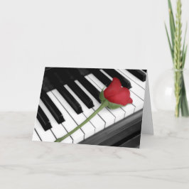 Klavier und Rose getönt Feiertagskarte