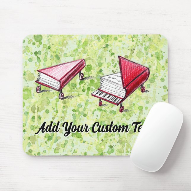 Klavierbücher über Räder Limone künstlerische Tran Mousepad (Mit Mouse)