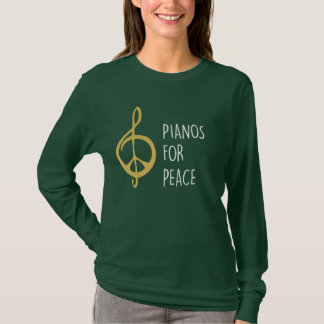 Klaviere für langen die Hülsen-T - Shirt der