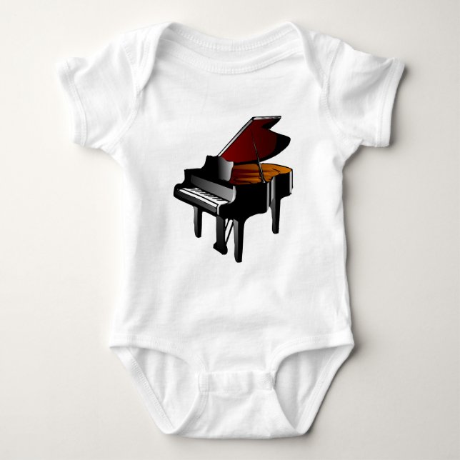 Klavierglanzschwarzes Baby Strampler (Vorderseite)