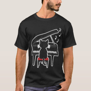 Klavierkatze Musikliebhaber Pianist Lehrer Komponi T-Shirt