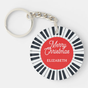 Klavierkreis-Tasten Frohe Weihnachten Pianist Musi Schlüsselanhänger