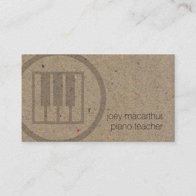 Klavierlehrer Keyboard Keys Icon Music Visitenkarte (Vorderseite)