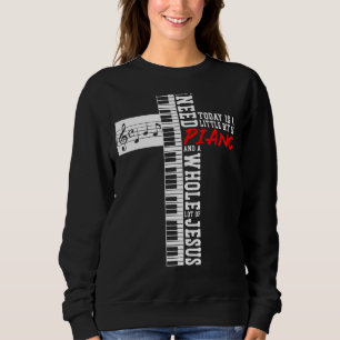 Klavierlehrer Pianist Keyboard Cross Jesus Christi Sweatshirt