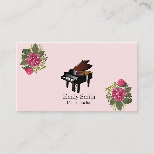 Klavierlehrer Visitenkarte (Vorderseite)