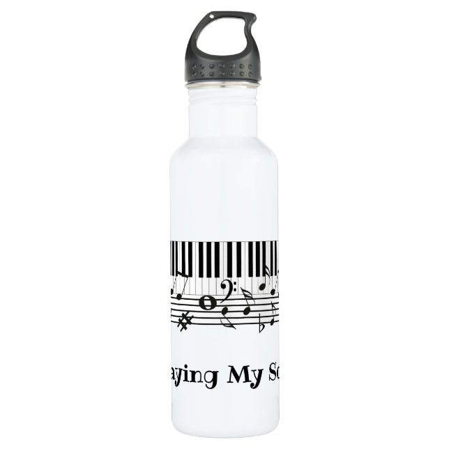 Klaviermusik Design Wasserflasche Edelstahlflasche (Vorderseite)