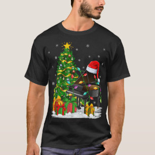Klaviermusik Lover Matching Weihnachtsmannmütze Pi T-Shirt