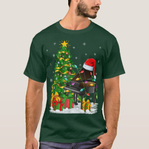 Klaviermusik Lover Matching Weihnachtsmannmütze Pi T-Shirt