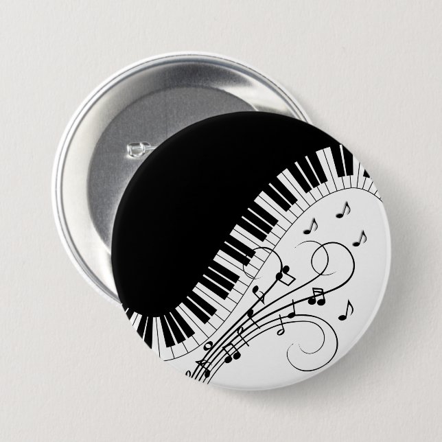 Klaviermusikdesign Button (Vorne & Hinten)