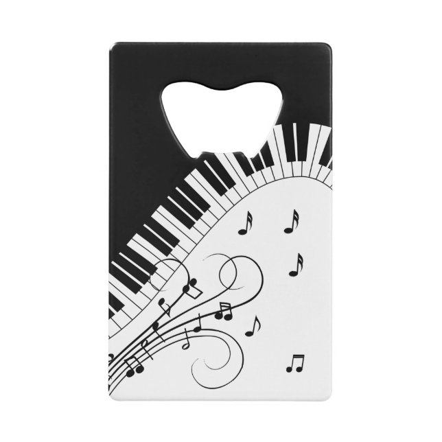 Klaviermusikdesign Geldbeutel Flaschenöffner (Vorderseite)