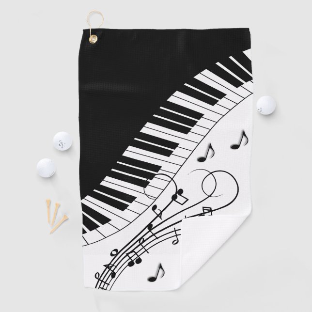 Klaviermusikdesign Golfhandtuch (Insitu)