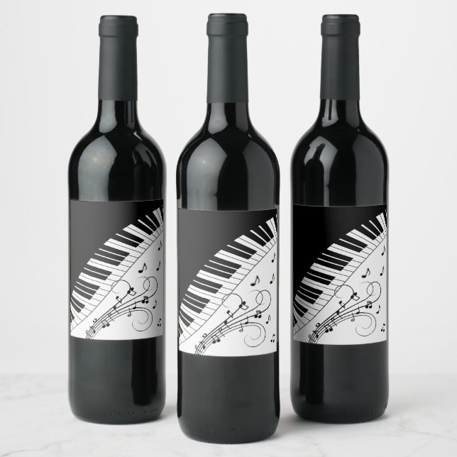 Klaviermusikdesign Weinetikett (Flaschen)