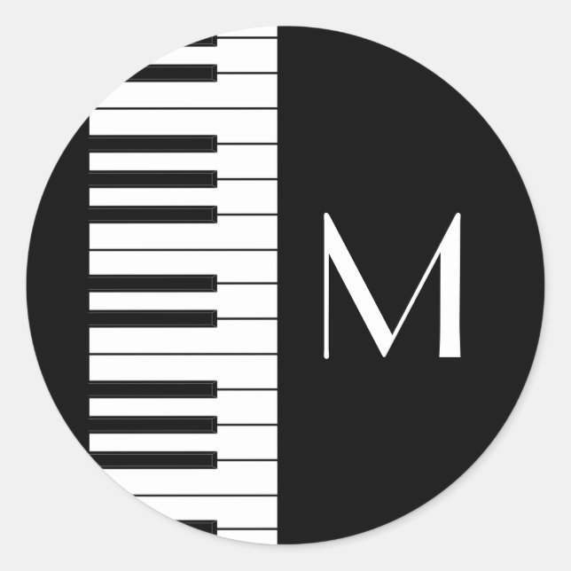 Klaviermusiklehrer Runder Aufkleber (Vorderseite)