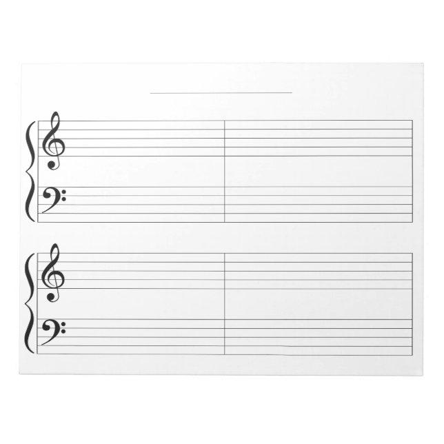 Klaviermusikpapier für Kinder und Kleinkinder Notizblock (Vorderseite)
