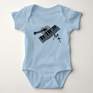 Klavierschlüssel und Gitarrenbaby onsie Baby Strampler