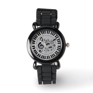 Klavierschlüssel und Musiknote Armbanduhr