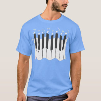 Klavierschlüsselmuster mit Noten musikalische Note T-Shirt