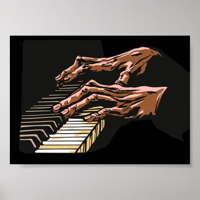 Klavierspielende Pianistenhände –  Poster (Vorne)