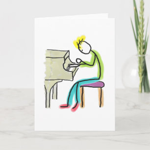 Klavierspielender Stickman Karte