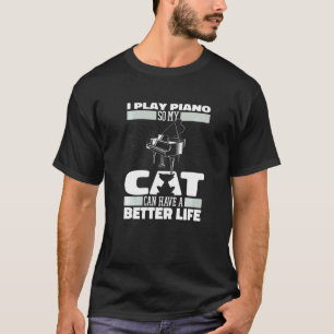 Klavierspieler Katze Musiker Musik Klavier T-Shirt