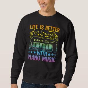 Klavierspieler mit Klaviermusik Sweatshirt