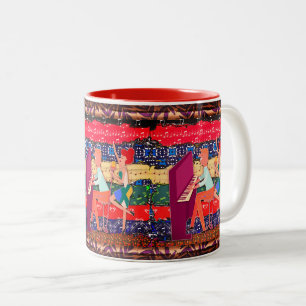 Klavierspieler und Musiknoten Zweifarbige Tasse