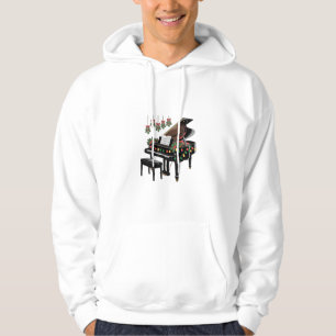 Klavierspieler Xmas-Beleuchtung Santa spielt Hoodie