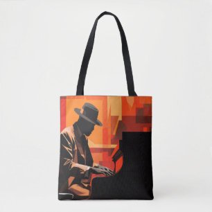 Klavierspielermusik Malerei Abstrakt Art Deco Tasche