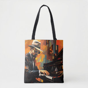 Klavierspielermusik Malerei Abstrakt Art Deco Tasche