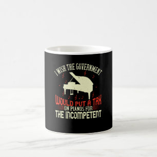 Klaviersteuer auf Klavier für Inkompetente Kaffeetasse
